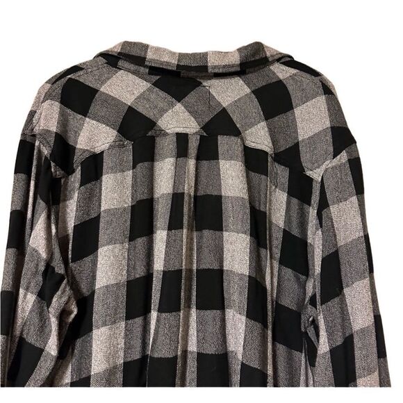 RAILS Lennox Brushed Black Charcoal Gray Buffalo Plaid Flannel Button Shirt XXL - Picture 5 of 9